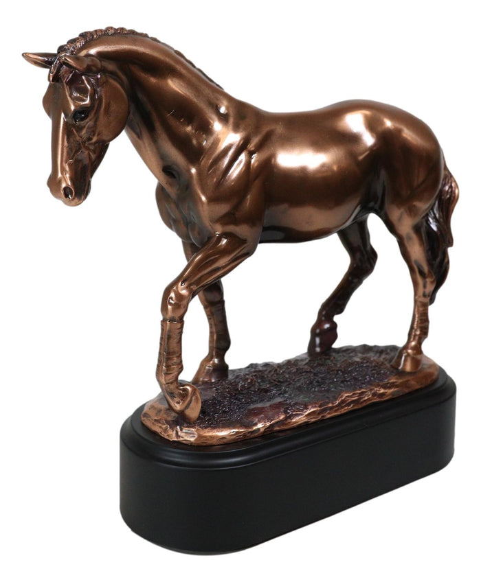 Ebros Gift Hanoverian Mare Horse Walking The Pasture Bronze Electroplated Figurine Statue