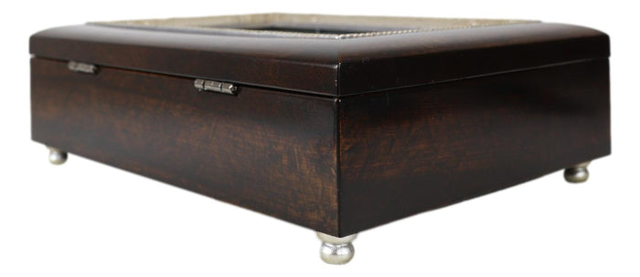 Ebros Gift Happy 40th Anniversary Burlwood With Silver Scrollwork Musical Trinket Box
