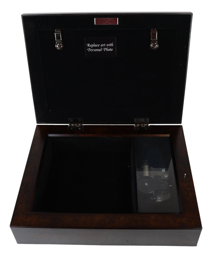 Ebros Gift Happy 40th Anniversary Burlwood With Silver Scrollwork Musical Trinket Box
