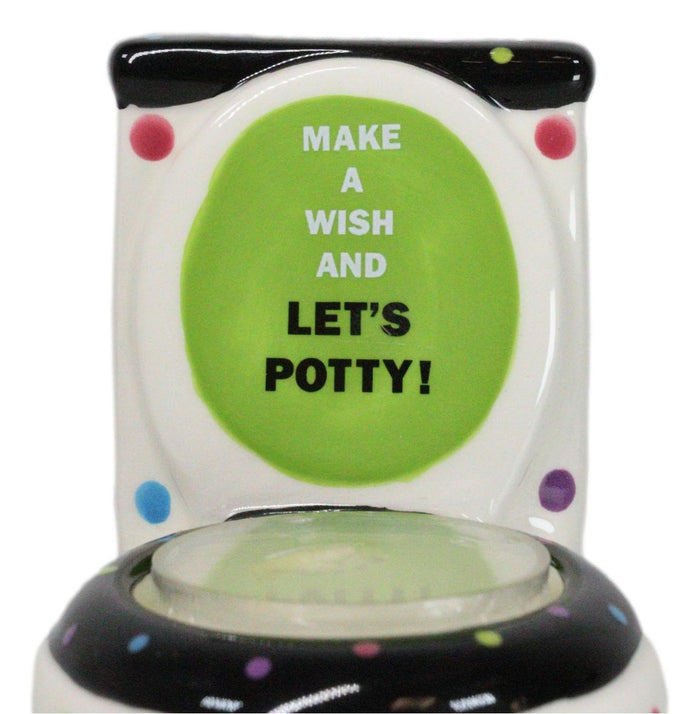Ebros Gift Happy Birthday Make A Wish And Let's Potty Ceramic Tea Light Candle Holder