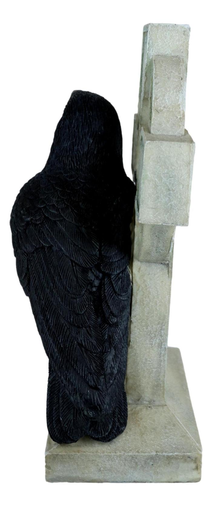 Ebros Gift Harbinger Of Doom Macabre Raven Crow Perching On Celtic High Cross Figurine