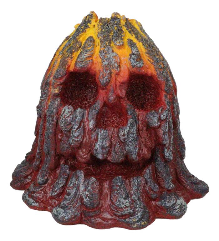 Ebros Gift Haunted Volcano Lava Magma Fire Grinning Skull LED Night Light Lamp Figurine