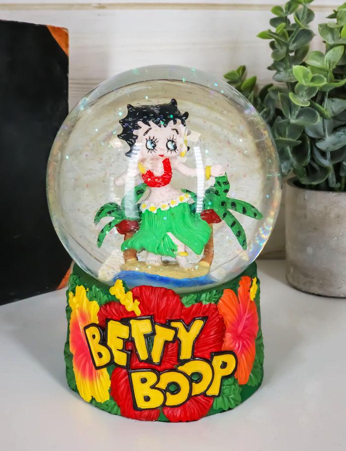 Ebros Gift Hawaiian Hula Dancer Betty Boop Whimsical Comical Glitter Water Globe 100mm