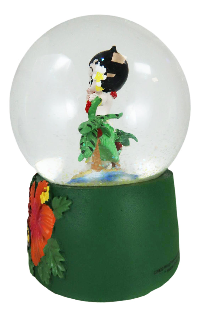 Ebros Gift Hawaiian Hula Dancer Betty Boop Whimsical Comical Glitter Water Globe 100mm