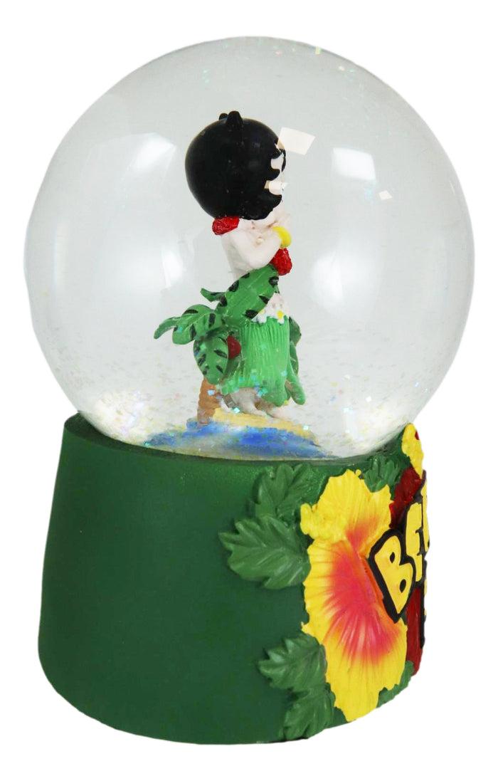 Ebros Gift Hawaiian Hula Dancer Betty Boop Whimsical Comical Glitter Water Globe 100mm