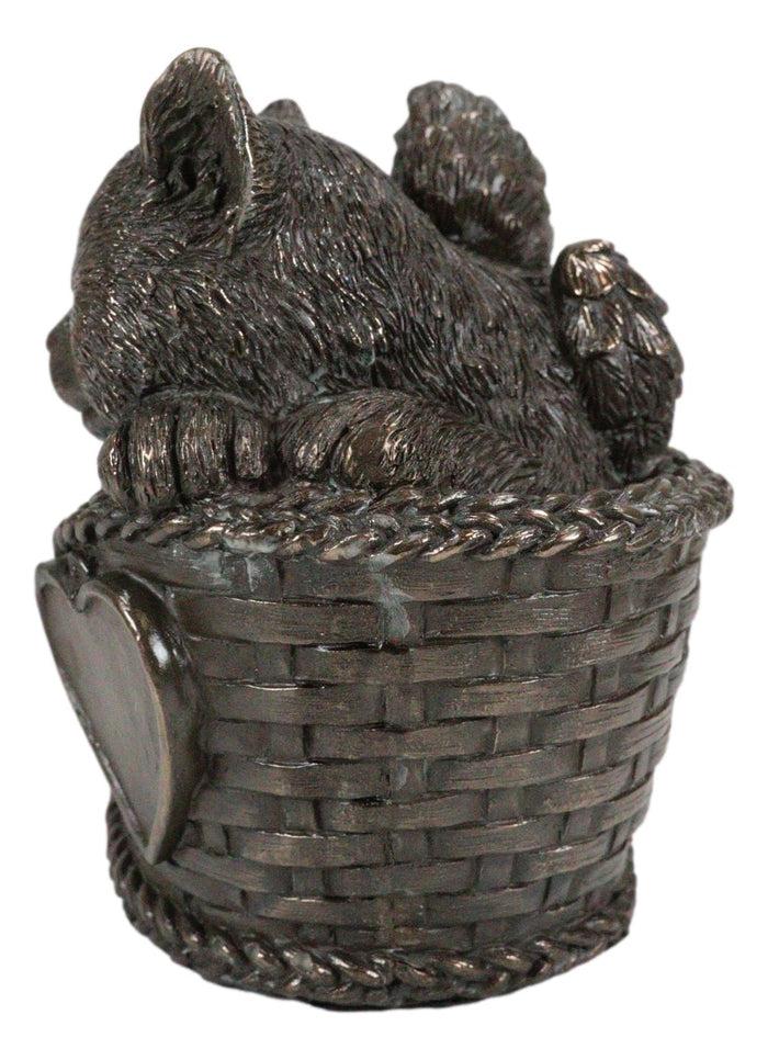Ebros Gift Heavenly Angel Cat Sleeping In Wicker Bed Cremation Urn Pet Memorial Statue