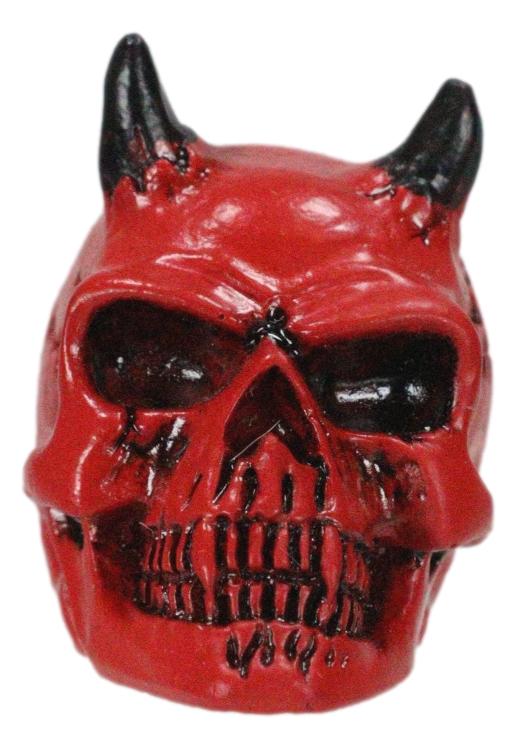 Ebros Gift Hell Bent Pit Lord Horned Crimson Blood Red Demon Vampire Mini Skull Figurine