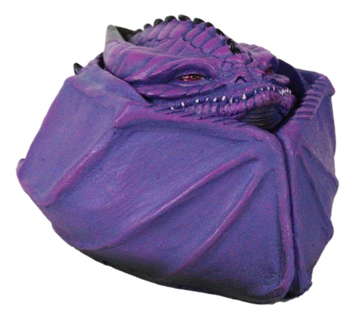 Ebros Gift Hibernating Dragon Purple Serpent Drake Small Stash Trinket Jewelry Box Figurine