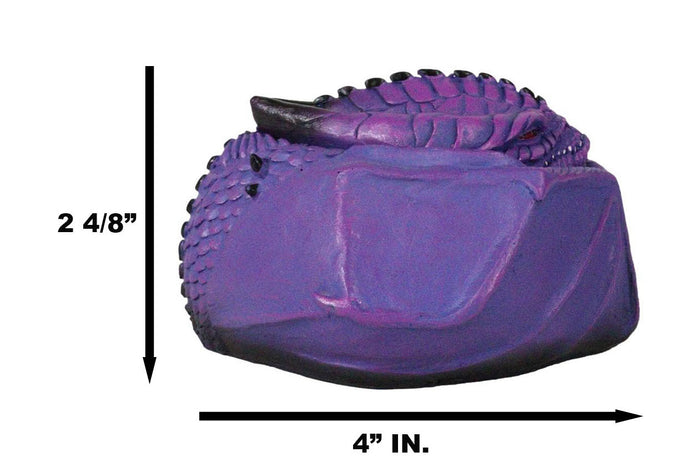 Ebros Gift Hibernating Dragon Purple Serpent Drake Small Stash Trinket Jewelry Box Figurine