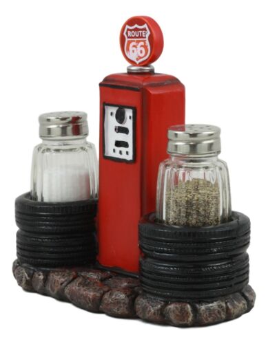 Ebros Gift Highway Route 66 Old Fashioned Gas Pump Station Salt And Pepper Shakers Set