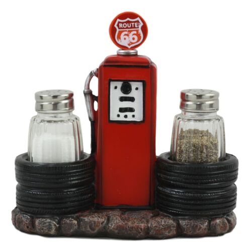 Ebros Gift Highway Route 66 Old Fashioned Gas Pump Station Salt And Pepper Shakers Set