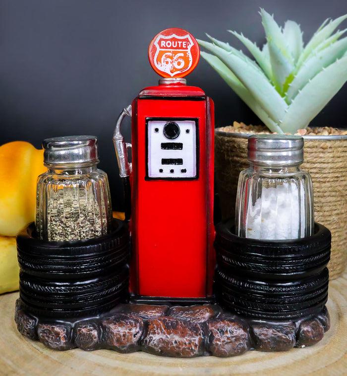ebros gift Highway Route 66 Old Fashioned Gas Pump Station Salt And Pepper Shakers Set