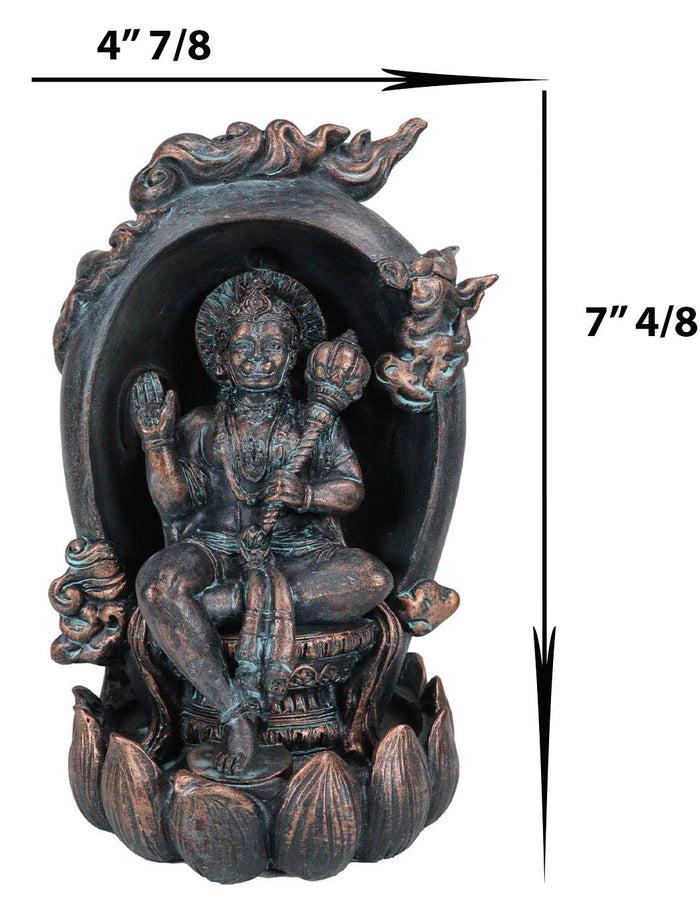 Ebros Gift Hindu Buddha Hanuman Monkey God On Lotus Backflow Cone Incense Burner Figurine