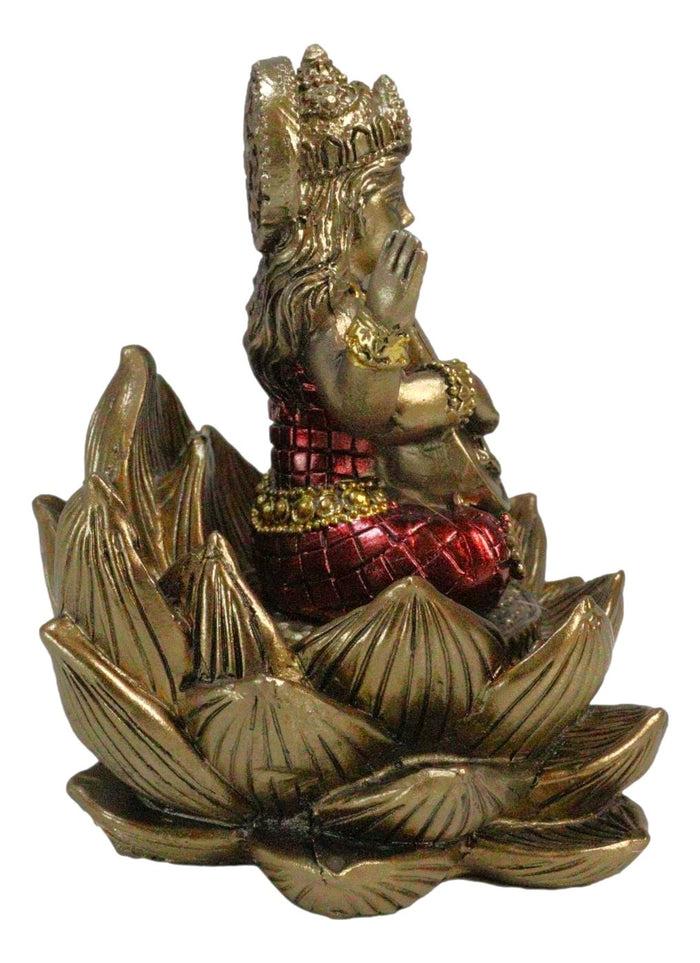 Ebros Gift Hindu Deity Goddess Saraswati With Veena Guitar On Lotus Flower Mini Figurine