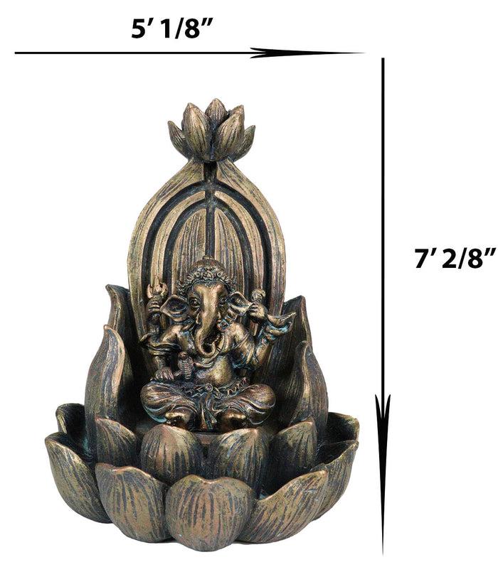 Ebros Gift Hindu Elephant God Ganesha On Lotus Throne Backflow Cone Incense Burner Figurine