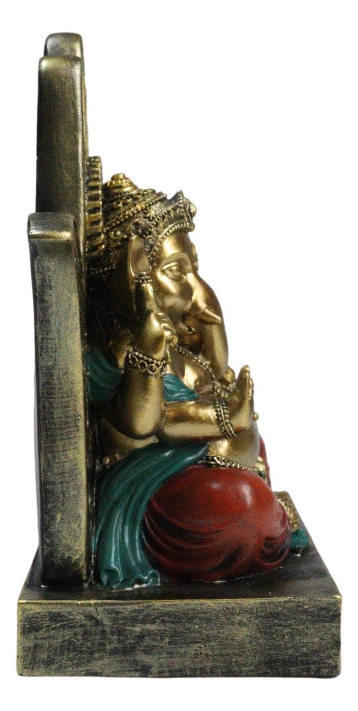 Ebros Gift Hindu Elephant God Ganesha Seated On Hamsa Palm Hand Of God Throne Figurine