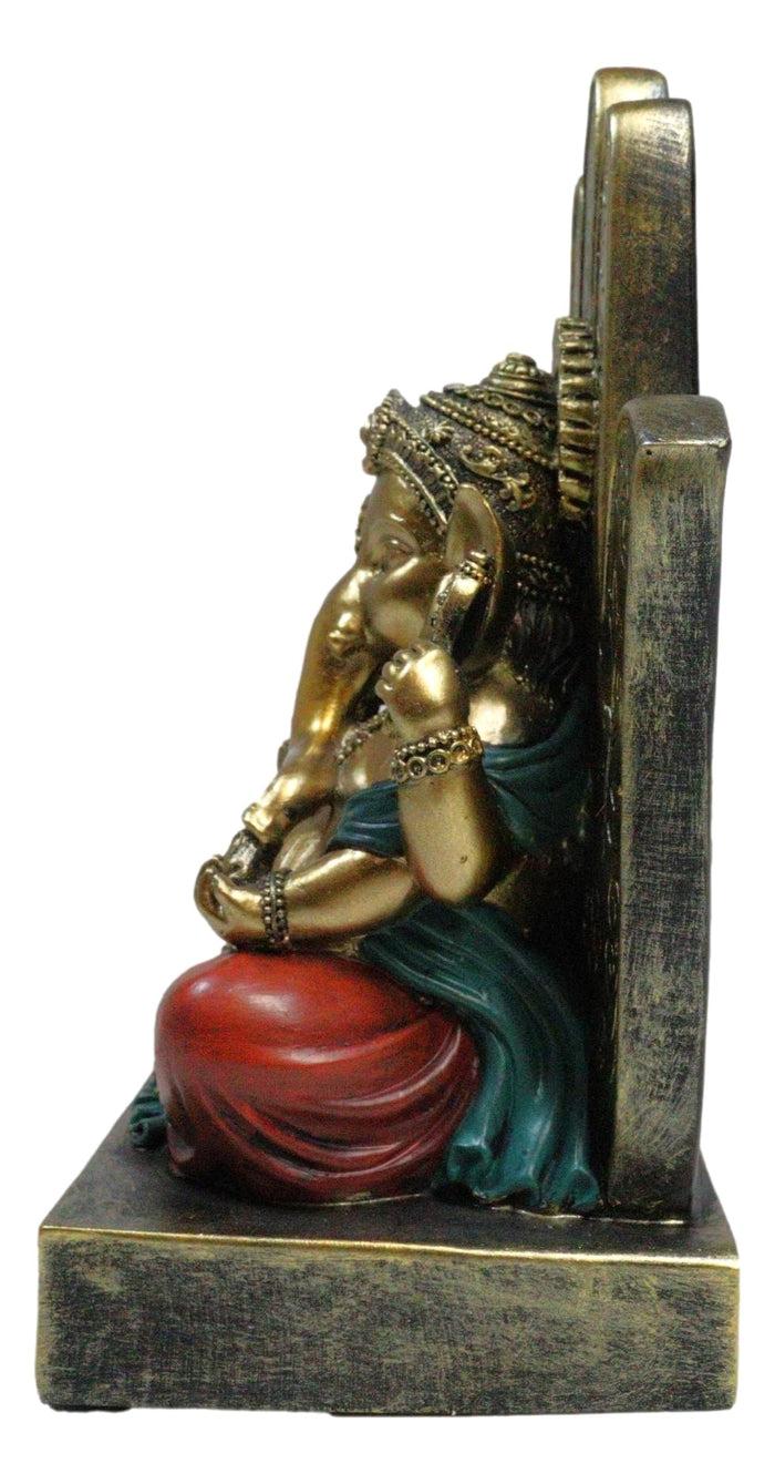 Ebros Gift Hindu Elephant God Ganesha Seated On Hamsa Palm Hand Of God Throne Figurine