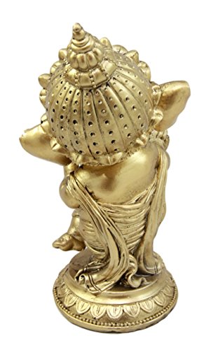 Ebros Gift Hindu Elephant God Ritual Dancing Ganesha With Mridangam Drum Golden Statue 6"H