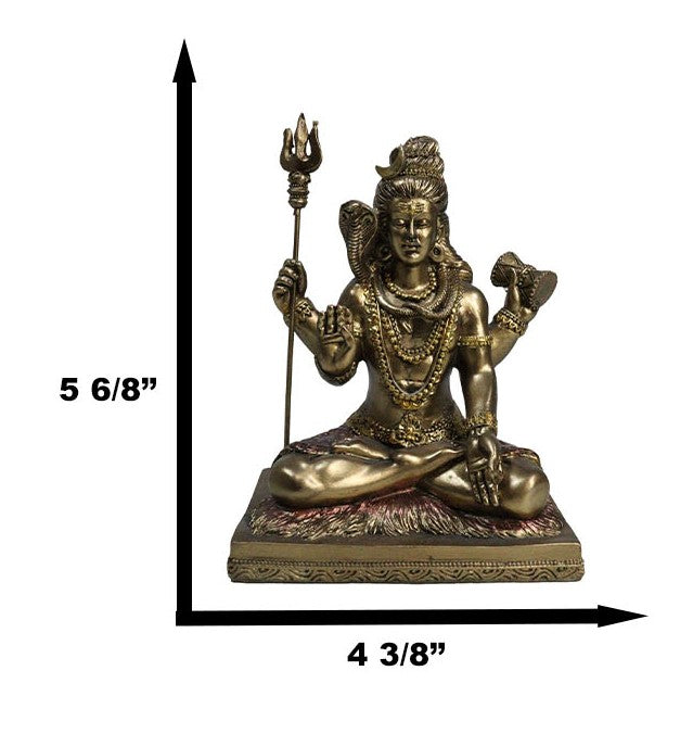 Ebros Gift Hindu God Lord Shiva With Trishula Trident Drum Cobra In Meditation Figurine