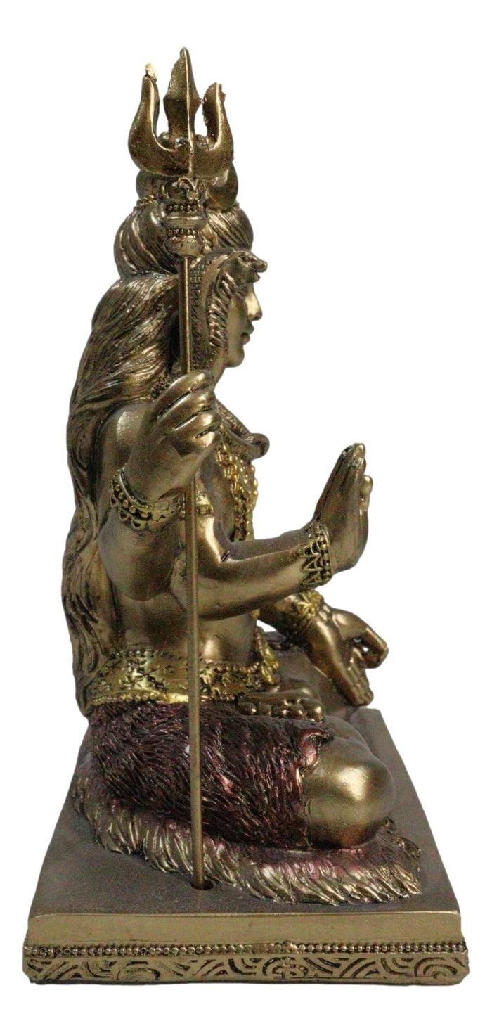 Ebros Gift Hindu God Lord Shiva With Trishula Trident Drum Cobra In Meditation Figurine