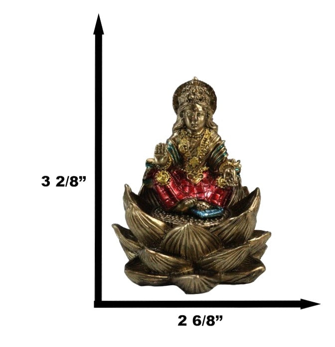 Ebros Gift Hindu Goddess Of Fortune Lakshmi Meditating On Padma Lotus Flower Mini Figurine