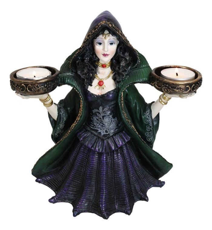 ebros gift Hocus Pocus Grand High Witch Sorceress Double Votive Candle Holder Figurine