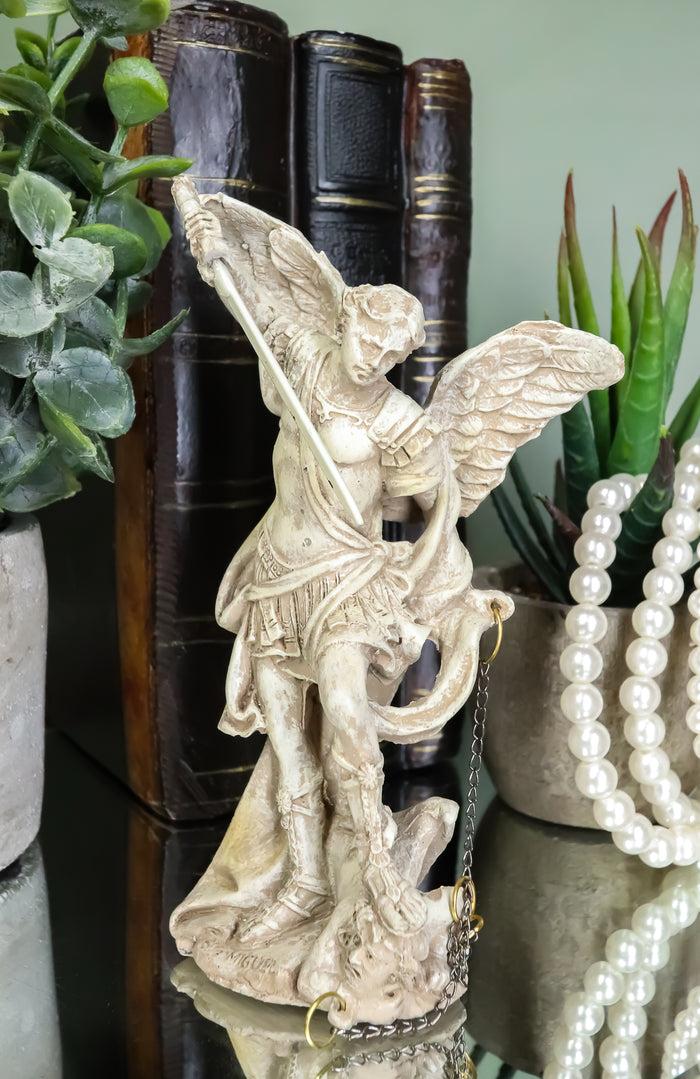 Ebros Gift Holy Archangel Saint Michael With Chained Lucifer Statue Holy Eucharist Patron