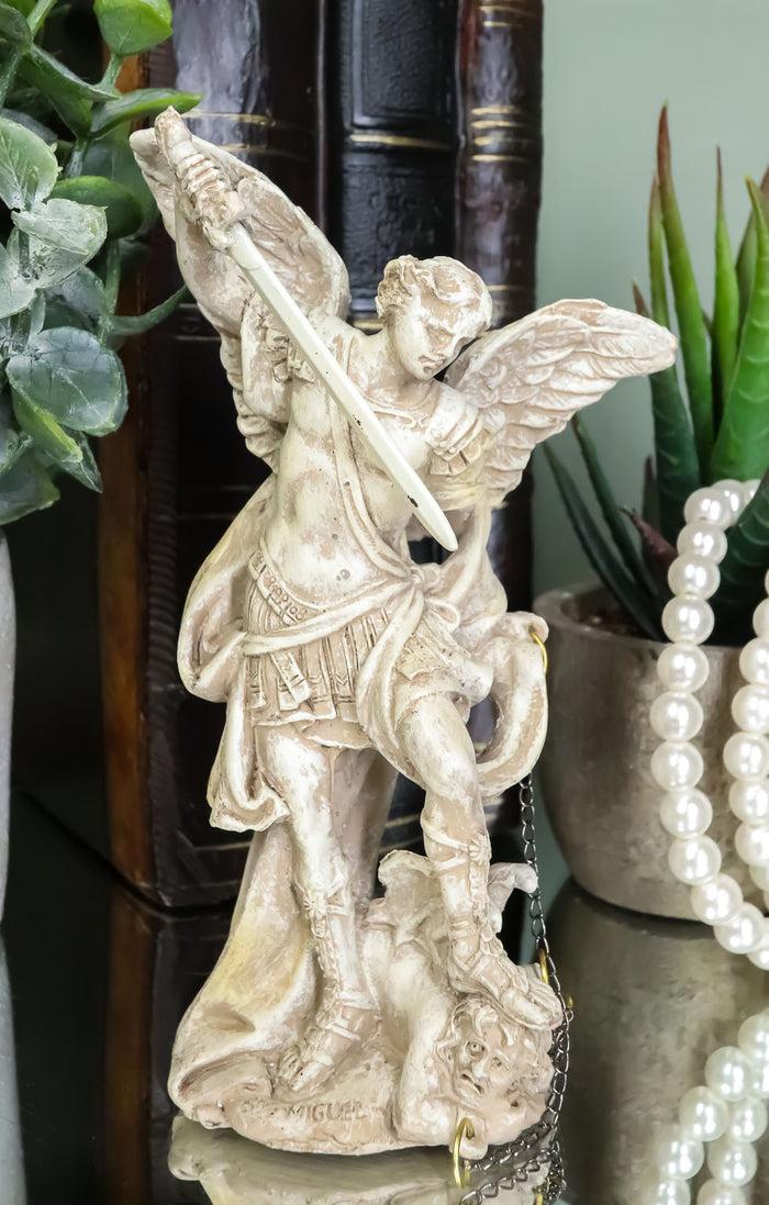 ebros gift Holy Archangel Saint Michael With Chained Lucifer Statue Holy Eucharist Patron