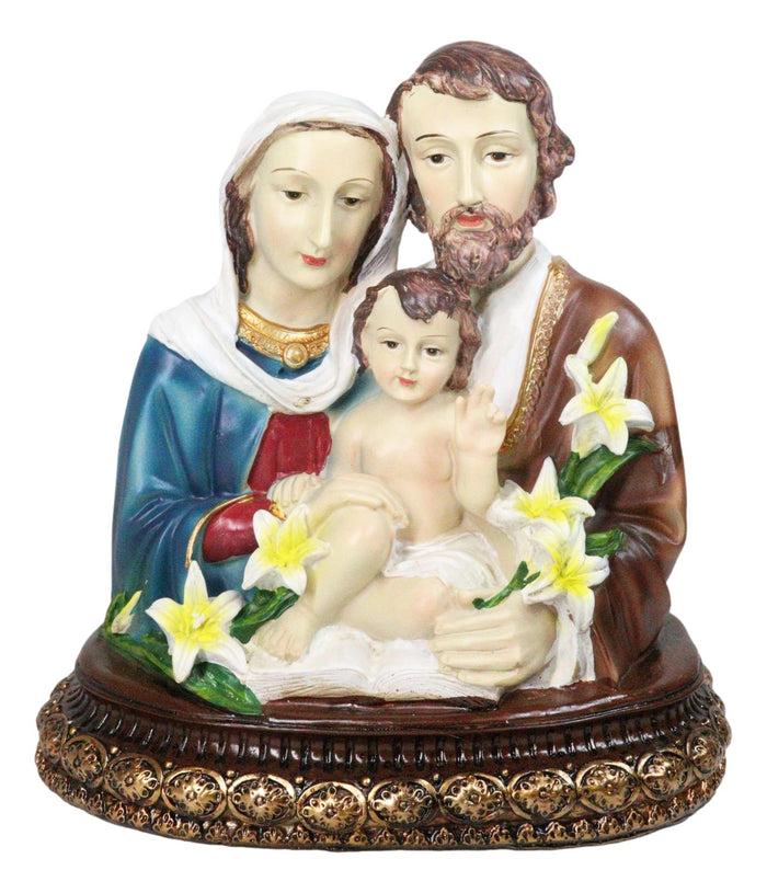 ebros gift Holy Family Mother Mary Joseph And Jesus On Vatican Plinth Altar Figurine