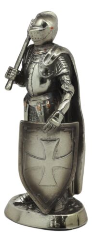 Ebros Gift Holy Roman Empire Crusader Knight With Morning Star Club And Shield Statue 7"H