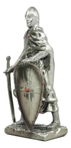 Ebros Gift Holy Roman Empire Crusader Knight With Sword And Shield Statue Suit Of Armor