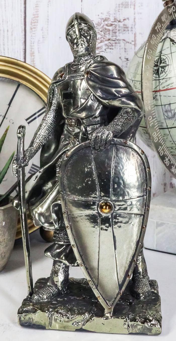 ebros gift Holy Roman Empire Crusader Knight With Sword And Shield Statue Suit Of Armor