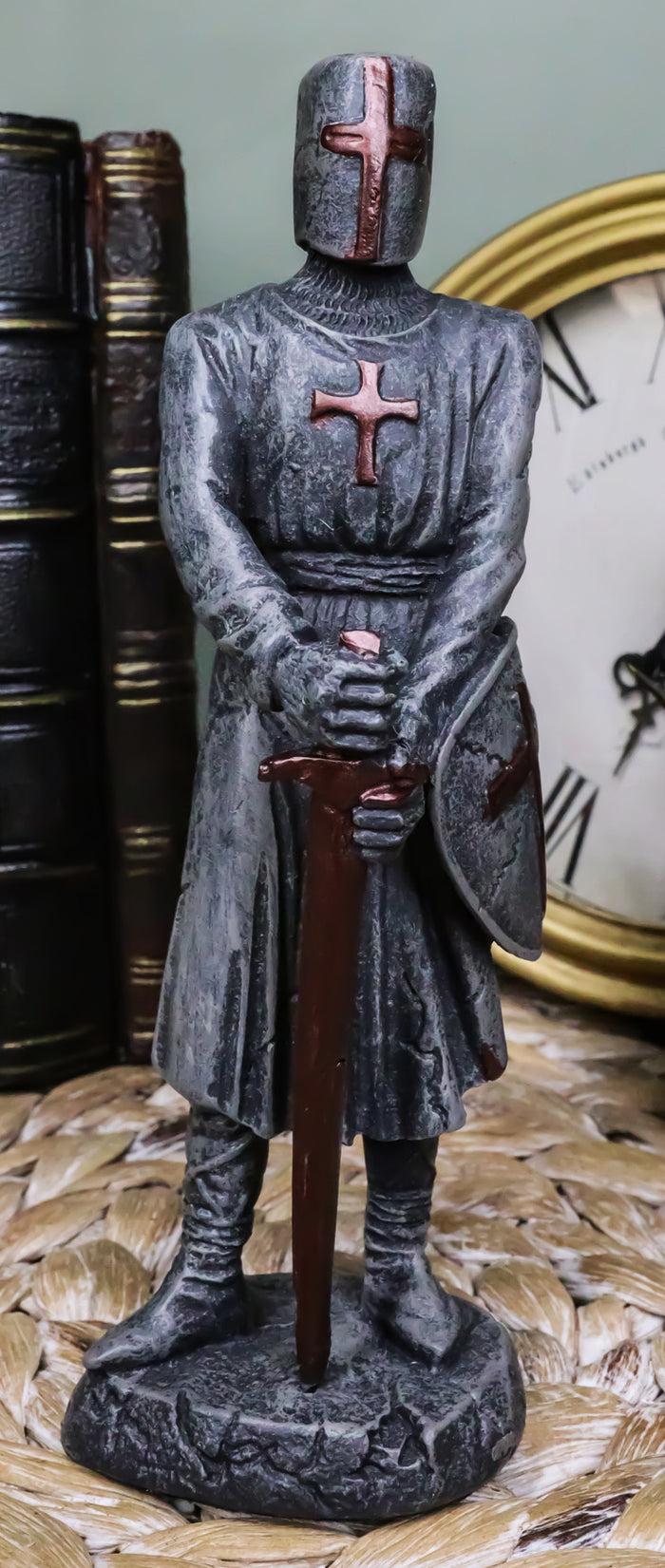 ebros gift Holy Roman Empire Crusader Knight With Sword And Shield Statue Suit Of Armor