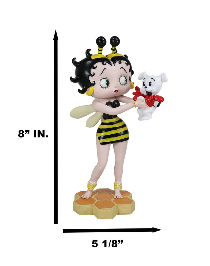 Ebros Gift Honey Bee Bumblebee Betty Boop With Pudgy Dog Red Ribbon Novelty Figurine