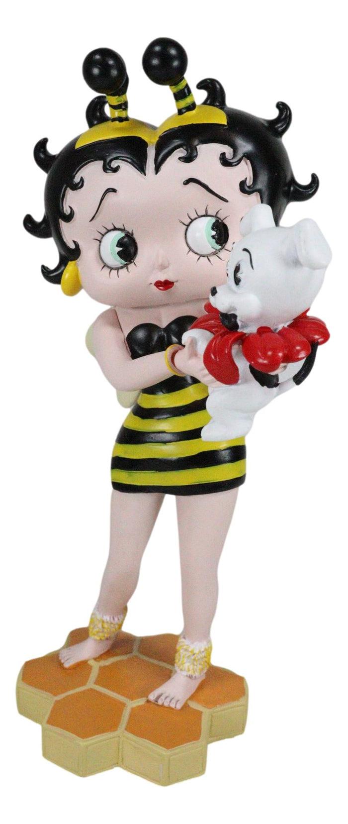 Ebros Gift Honey Bee Bumblebee Betty Boop With Pudgy Dog Red Ribbon Novelty Figurine