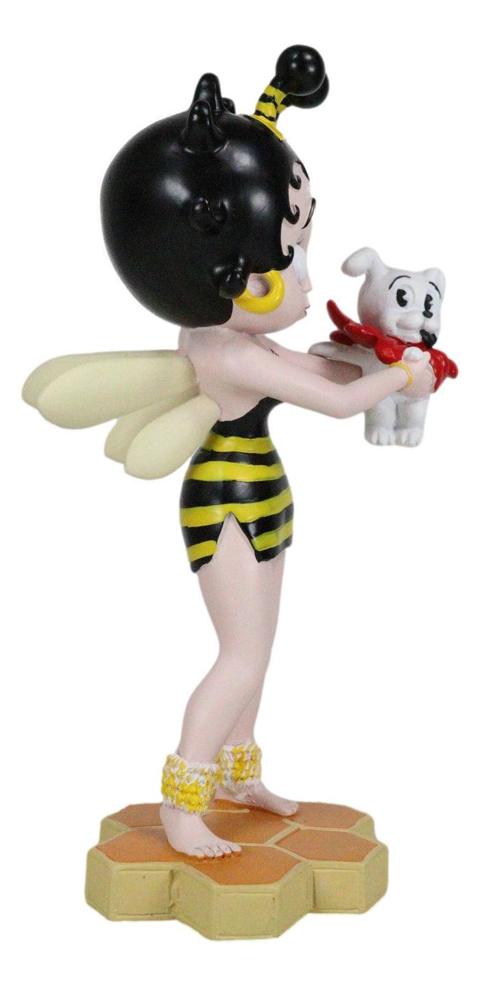 Ebros Gift Honey Bee Bumblebee Betty Boop With Pudgy Dog Red Ribbon Novelty Figurine