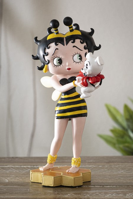 ebros gift Honey Bee Bumblebee Betty Boop With Pudgy Dog Red Ribbon Novelty Figurine