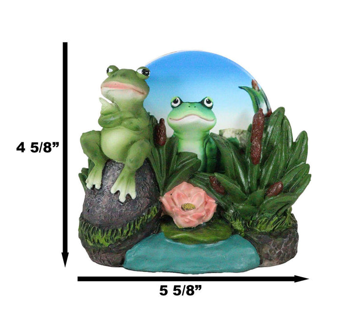Ebros Gift Hoppy Hour Whimsical Green Frog Lily Pad Pond Coaster Holder And 4 Coasters Set