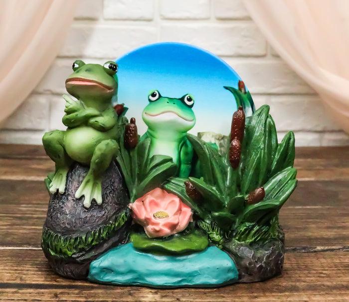 ebros gift Hoppy Hour Whimsical Green Frog Lily Pad Pond Coaster Holder And 4 Coasters Set