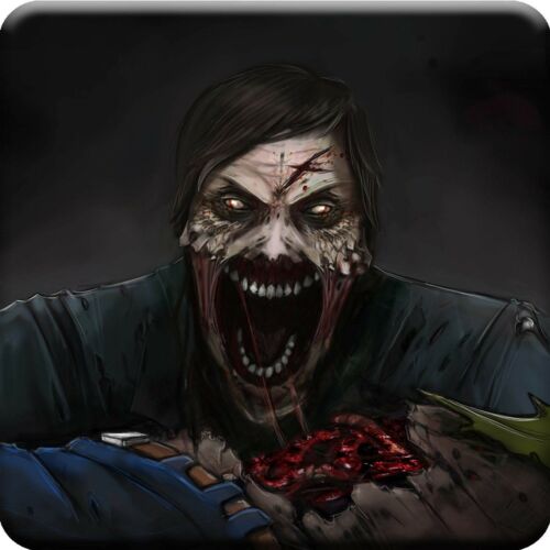 Ebros Gift Horror Of TheUndead Walking Dead Zombie Ceramic Drink Coaster Set 4 Corked Tiles