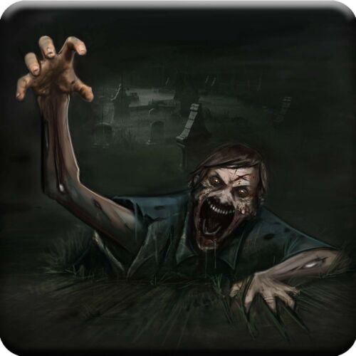 Ebros Gift Horror Of TheUndead Walking Dead Zombie Ceramic Drink Coaster Set 4 Corked Tiles