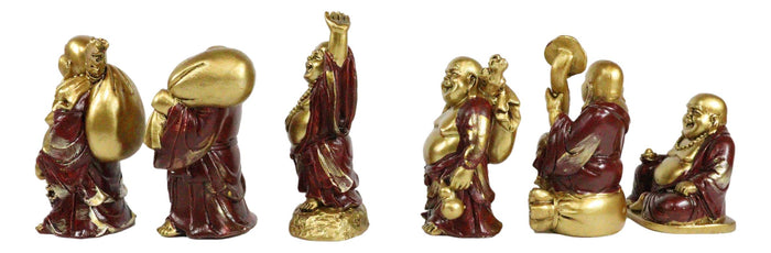 Ebros Gift Hotei Fat Buddha Maitreya Laughing Budai Of Prosperity Miniature Figurine Set