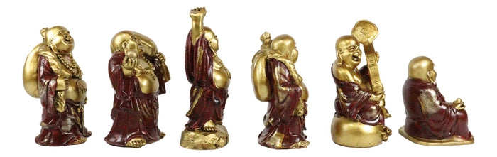 Ebros Gift Hotei Fat Buddha Maitreya Laughing Budai Of Prosperity Miniature Figurine Set