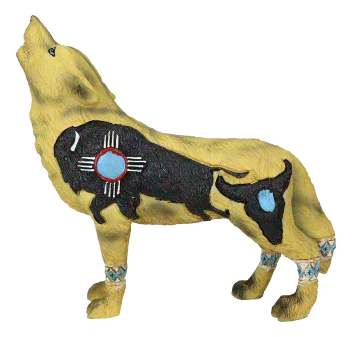 Ebros Gift Howling Wolf Turquoise Buffalo Figurine Tribal Totem Animal Spirit Collection