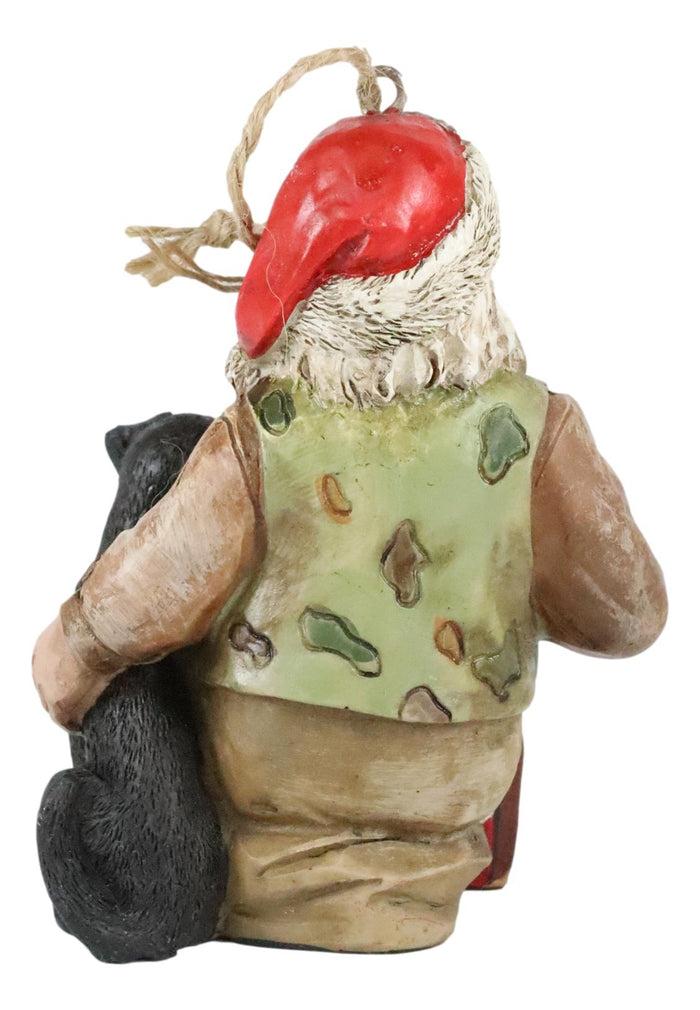 Ebros Gift Hunter Santa Claus W/ Rifle And Black Dog Christmas Tree Hanging Ornament Decor
