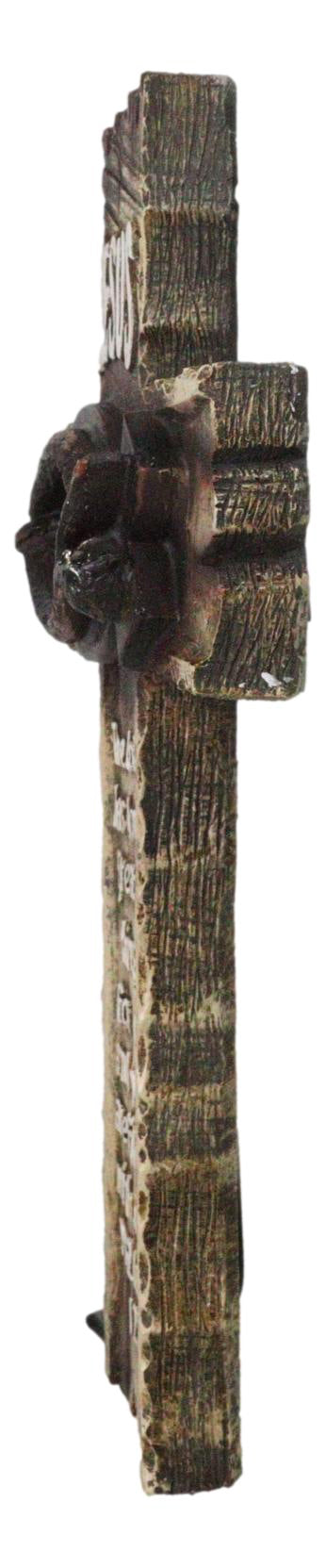 Ebros Gift Ichthys Fish Spike Nails Jesus With Scriptural Psalm 126 Faux Wood Wall Cross