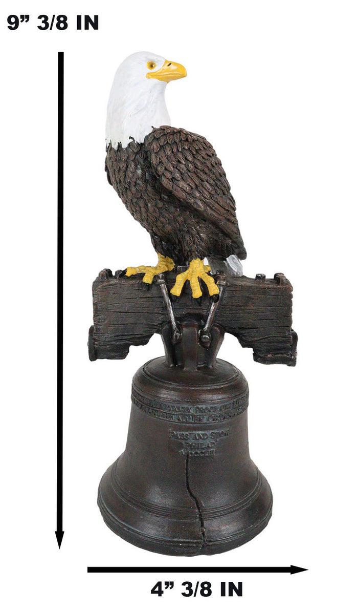Ebros Gift Independence Day American Patriotic Bald Eagle Perching On Liberty Bell Figurine