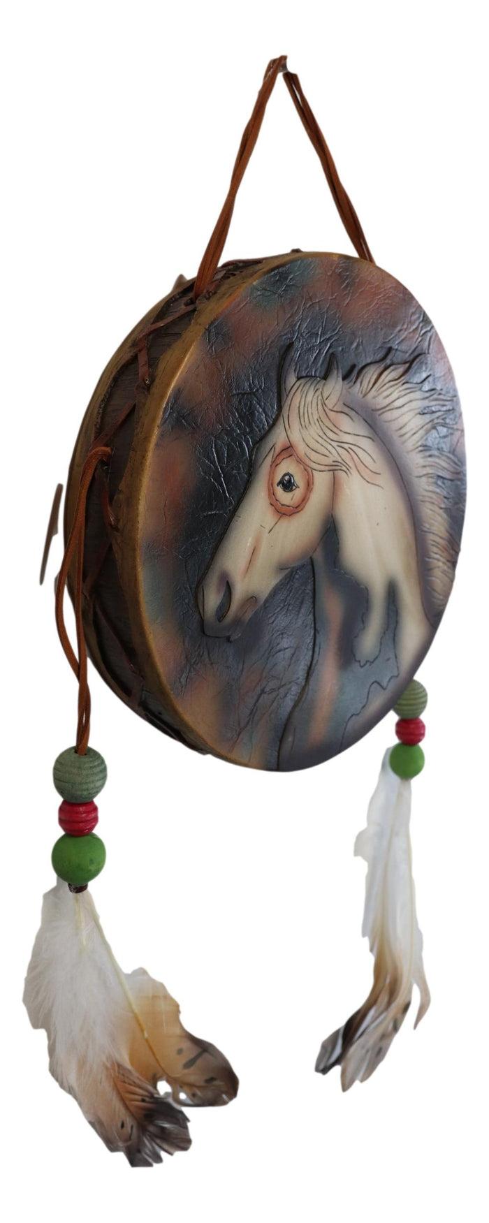 Ebros Gift Indian Dreamcatcher Drum Shield With Tribal Medicine Horse Wall Decor Sculpture