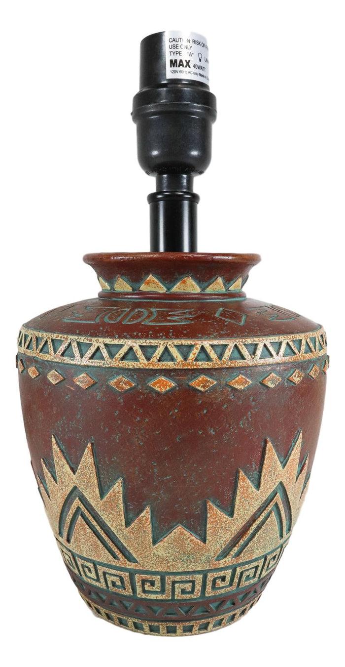 Ebros Gift Indian Tribal Southwest Navajo Vector Red Petite Vase Table Lamp W/ Burlap Shade