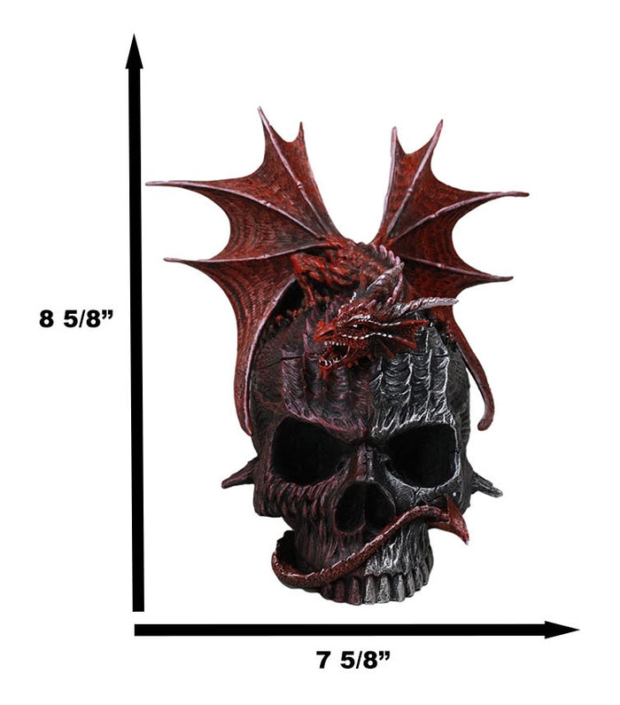Ebros Gift Infection Virus Zombie Skull With Red Wyvern Dragon Decorative Box Figurine